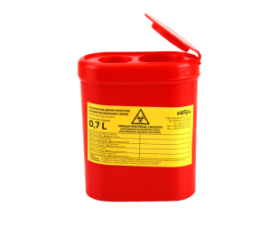 Pojemnik prostokątny na odpady medyczne - 0,7l 