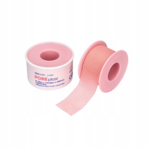 Plaster włókninowy przylepiec na rolce POREplast 2,5cmx5m 24szt. różowy