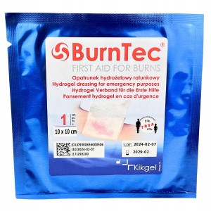 Opatrunek hydrożelowy Kikgel BurnTec 10cm x 10cm
