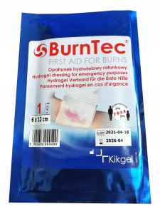 Opatrunek hydrożelowy Kikgel BurnTec 6cm x 12cm