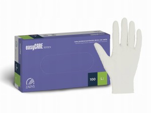 Rękawiczki LATEKSOWE PUDROWANE ochronne easyCARE latex L - 100szt.
