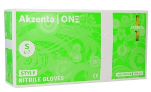 Rękawiczki nitrylowe Akzenta – rozm. S – limonkowe – 100 szt.