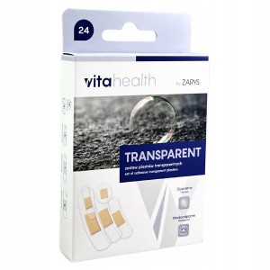 Zestaw plastrów VitaHealth ZARYS transparentnych, wodoodpornych – 24 szt.