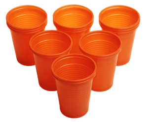 KUBKI JEDNORAZOWE 200ml POMARAŃCZOWE - 100 Szt.